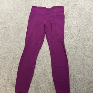 Athleta purple leggings with pockets